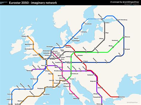 eurostar train map europe